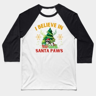 I believe in Santa Pawns funny dog puppy christmas tree vintage Baseball T-Shirt